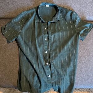 Men's Green Striped Shirt